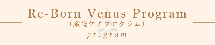 Re-Born Venus Program（産後ケアプログラム） Program